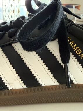 adidas Samba Black White Gold Athletic Shoes